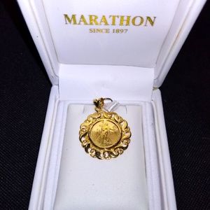 Beautiful Gold Peace Dollar Necklace